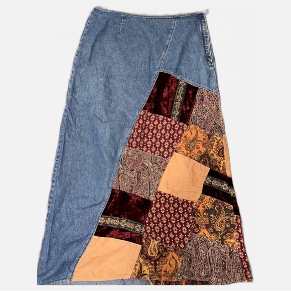 Vintage Long Denim Skirt - Picture 3 of 3